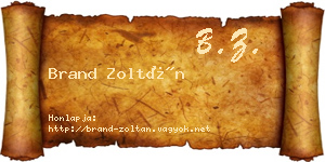Brand Zoltán névjegykártya