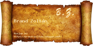 Brand Zoltán névjegykártya