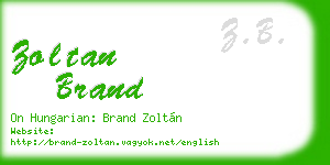 zoltan brand business card